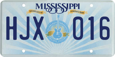 MS license plate HJX016