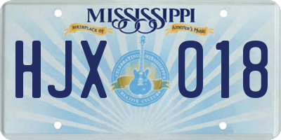 MS license plate HJX018