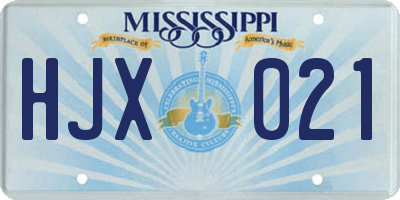 MS license plate HJX021