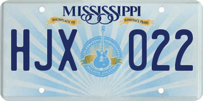 MS license plate HJX022