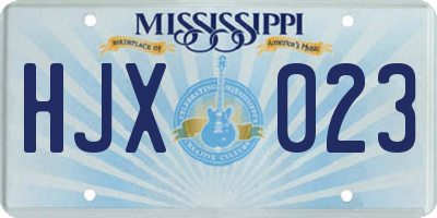 MS license plate HJX023