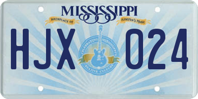 MS license plate HJX024