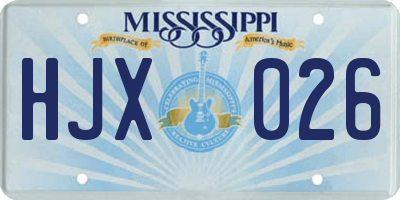 MS license plate HJX026