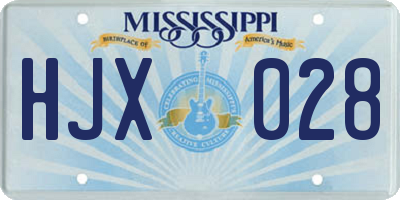 MS license plate HJX028