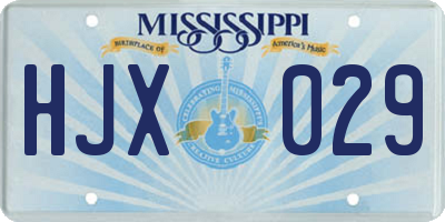 MS license plate HJX029
