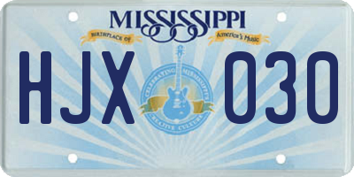 MS license plate HJX030