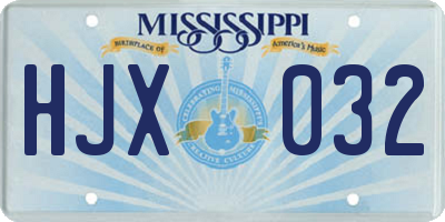 MS license plate HJX032
