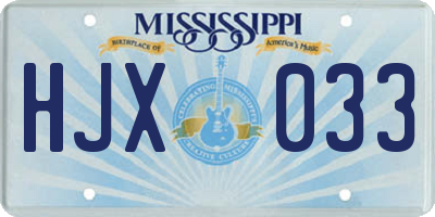 MS license plate HJX033