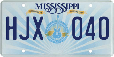 MS license plate HJX040