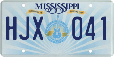 MS license plate HJX041