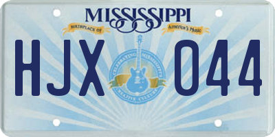 MS license plate HJX044