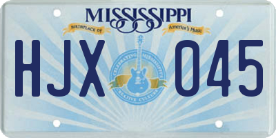 MS license plate HJX045