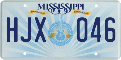 MS license plate HJX046