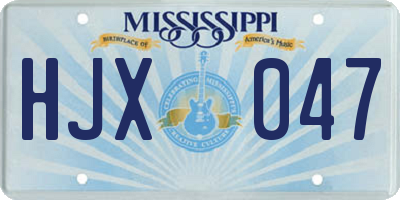 MS license plate HJX047