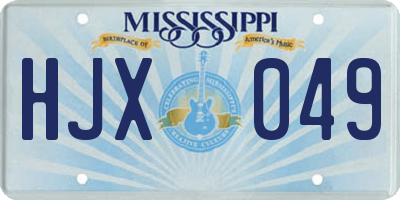 MS license plate HJX049
