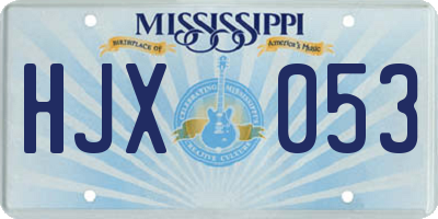 MS license plate HJX053