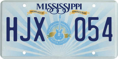 MS license plate HJX054