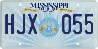MS license plate HJX055