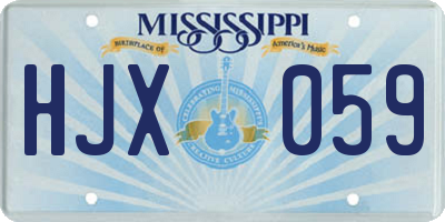 MS license plate HJX059