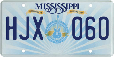 MS license plate HJX060