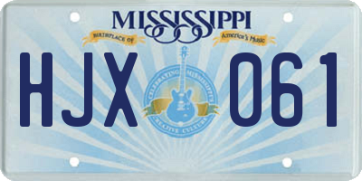 MS license plate HJX061