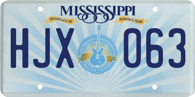 MS license plate HJX063