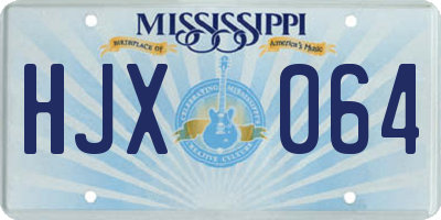 MS license plate HJX064