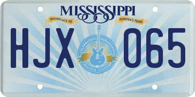 MS license plate HJX065