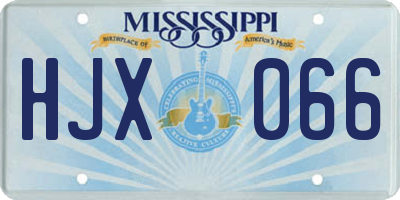 MS license plate HJX066