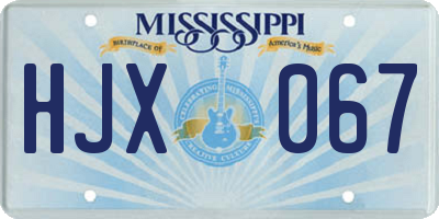 MS license plate HJX067
