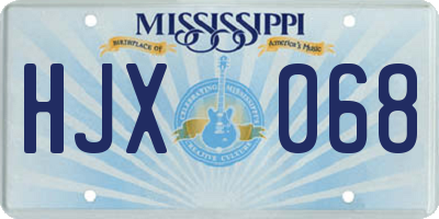MS license plate HJX068