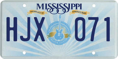 MS license plate HJX071