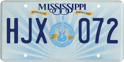 MS license plate HJX072