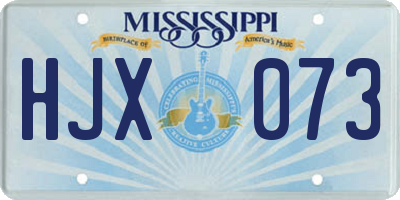MS license plate HJX073
