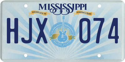 MS license plate HJX074
