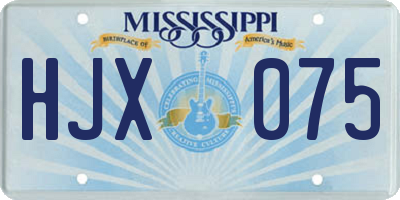MS license plate HJX075