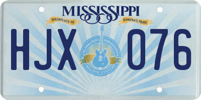 MS license plate HJX076
