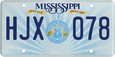 MS license plate HJX078