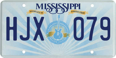 MS license plate HJX079