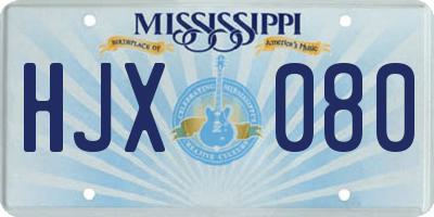 MS license plate HJX080
