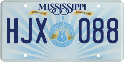 MS license plate HJX088