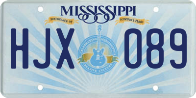 MS license plate HJX089