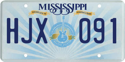 MS license plate HJX091