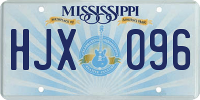 MS license plate HJX096