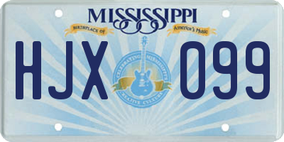 MS license plate HJX099
