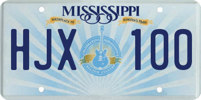 MS license plate HJX100