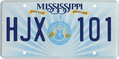 MS license plate HJX101