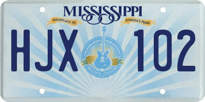 MS license plate HJX102