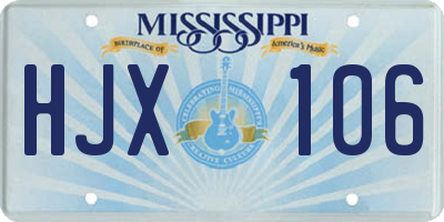 MS license plate HJX106