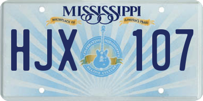 MS license plate HJX107